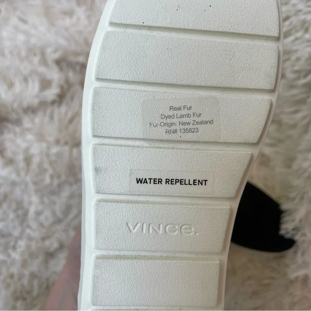 Vince suede Chelsea water resistant shearling lined slip on platform black SX 8
